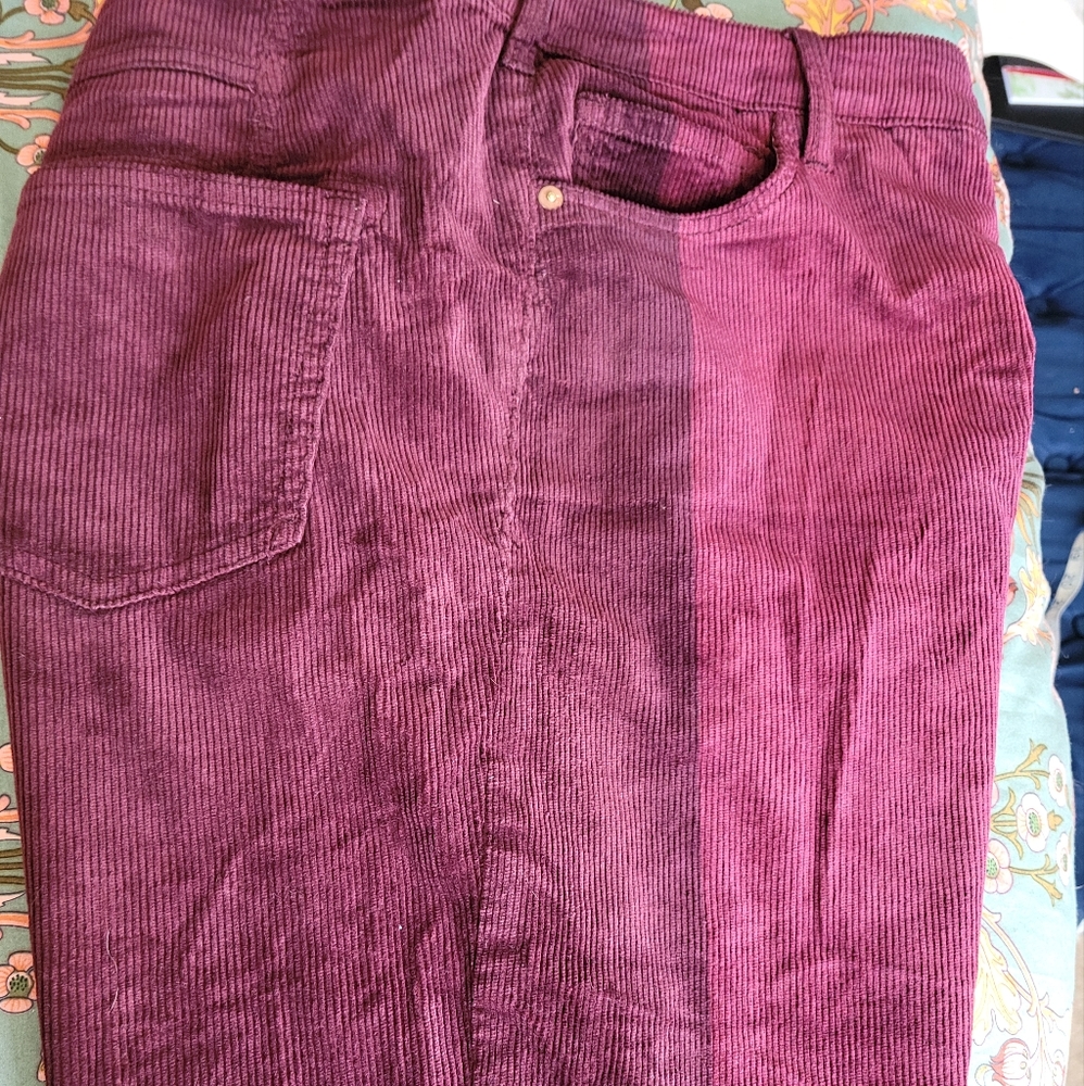 Anthro Pilcro Color Block Grape Corduroy Pants 32 - image 4